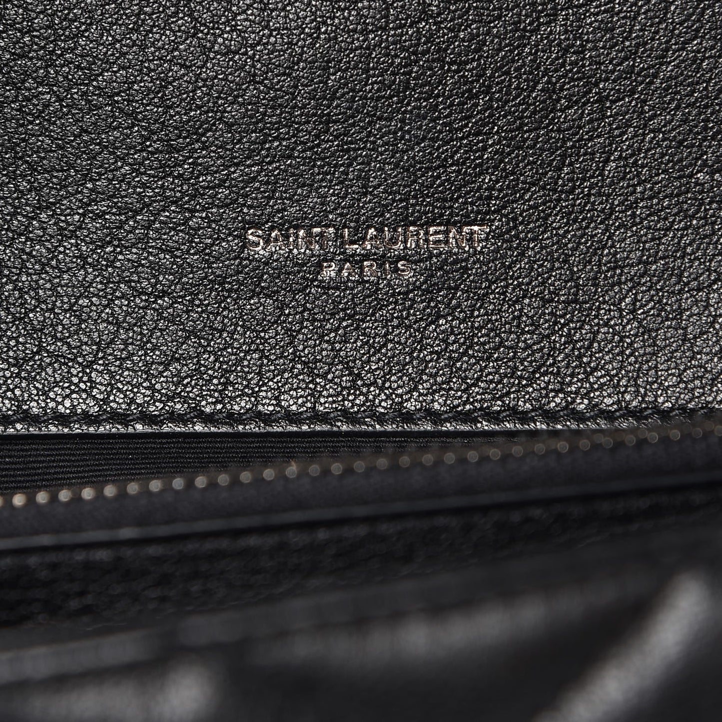 Sheepskin Matelasse Chevron Monogram Large College Satchel Black