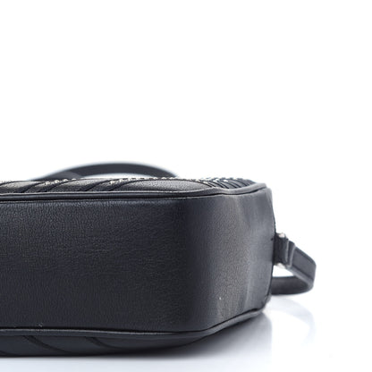 Saint Laurent Calfskin Studded Matelasse Monogram Lou Camera Bag Black 8 of 8