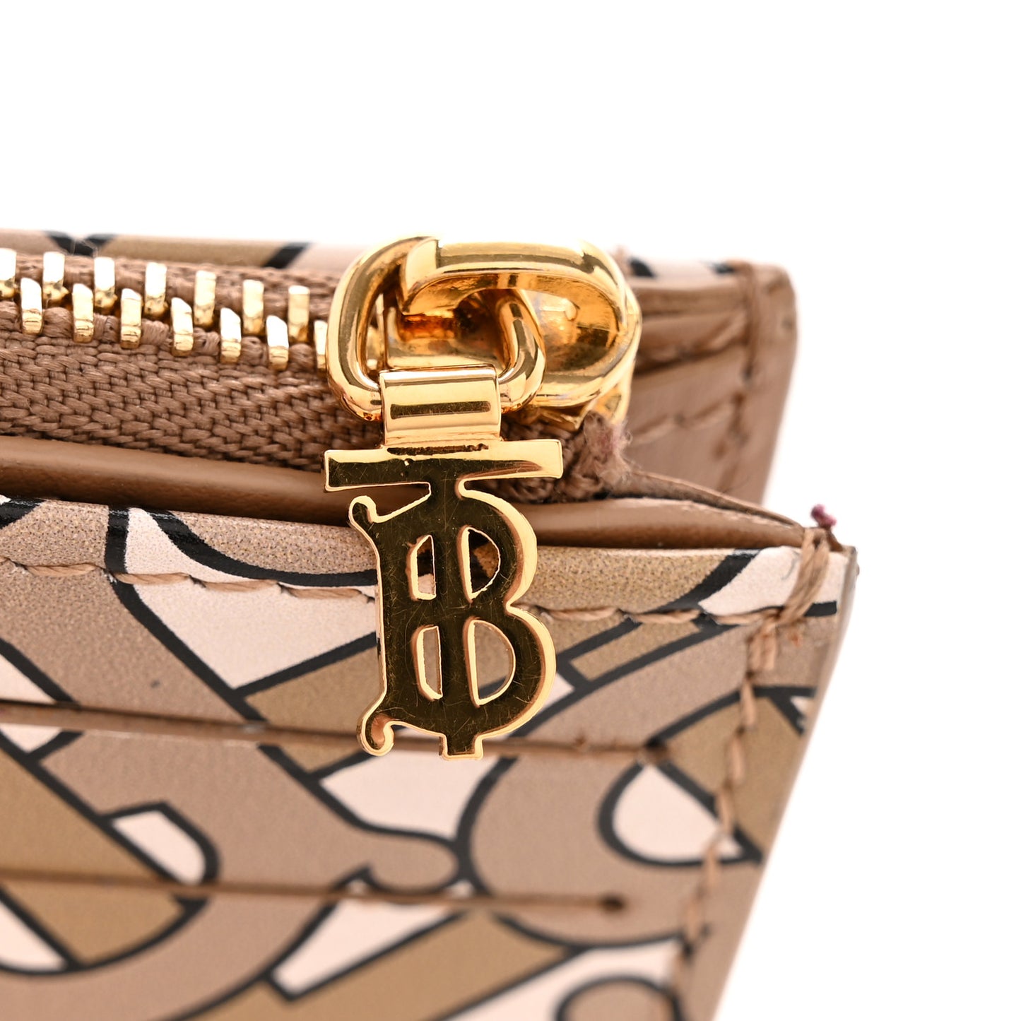 Calfskin Monogram Simone Coin Case Card Holder Beige