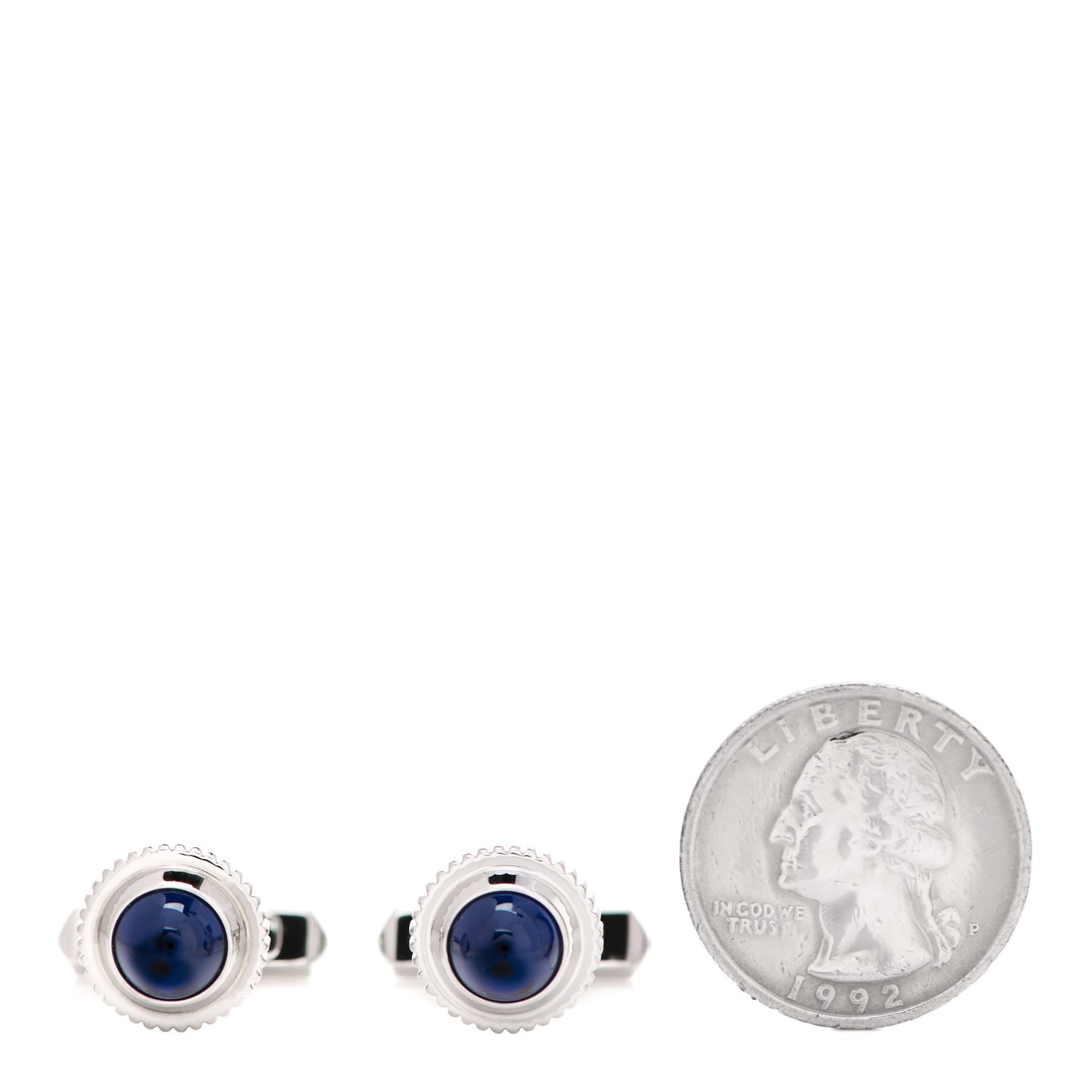 Palladium Sterling Silver Blue Spinel R De Cartier Biplane Cufflinks