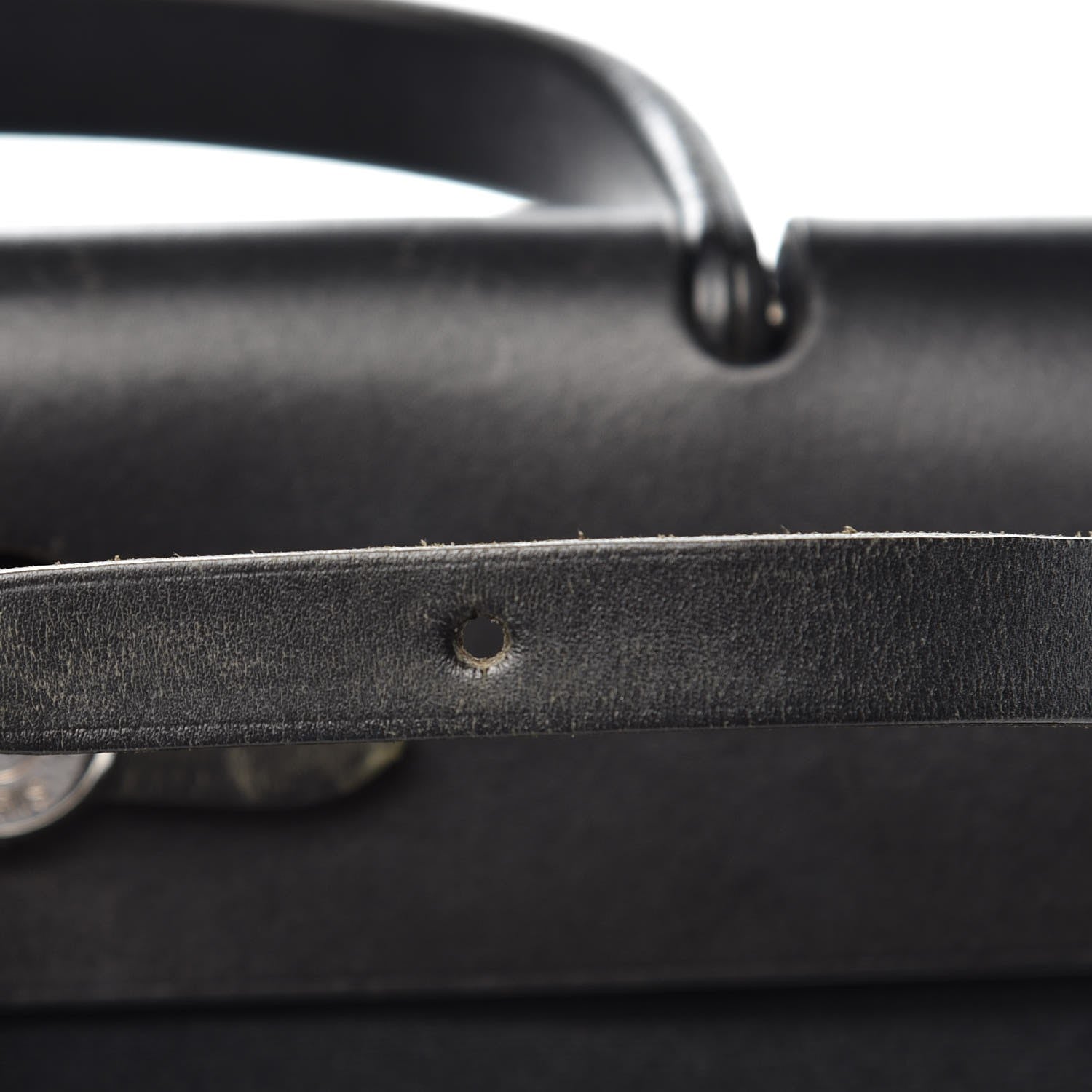 Hermes Toile Vache Calfskin Herbag 30 PM Black 15 of 26