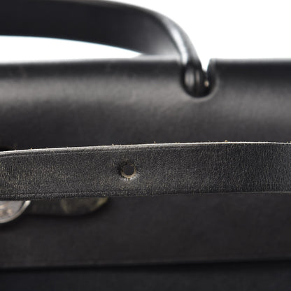 Hermes Toile Vache Calfskin Herbag 30 PM Black 15 of 26