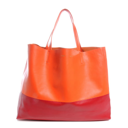 Celine Leather Horizontal Bi-Color Cabas Orange Red 1 of 7