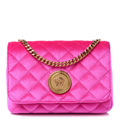 Versace Velvet Quilted Medusa Chain Crossbody Pink 1 of 9