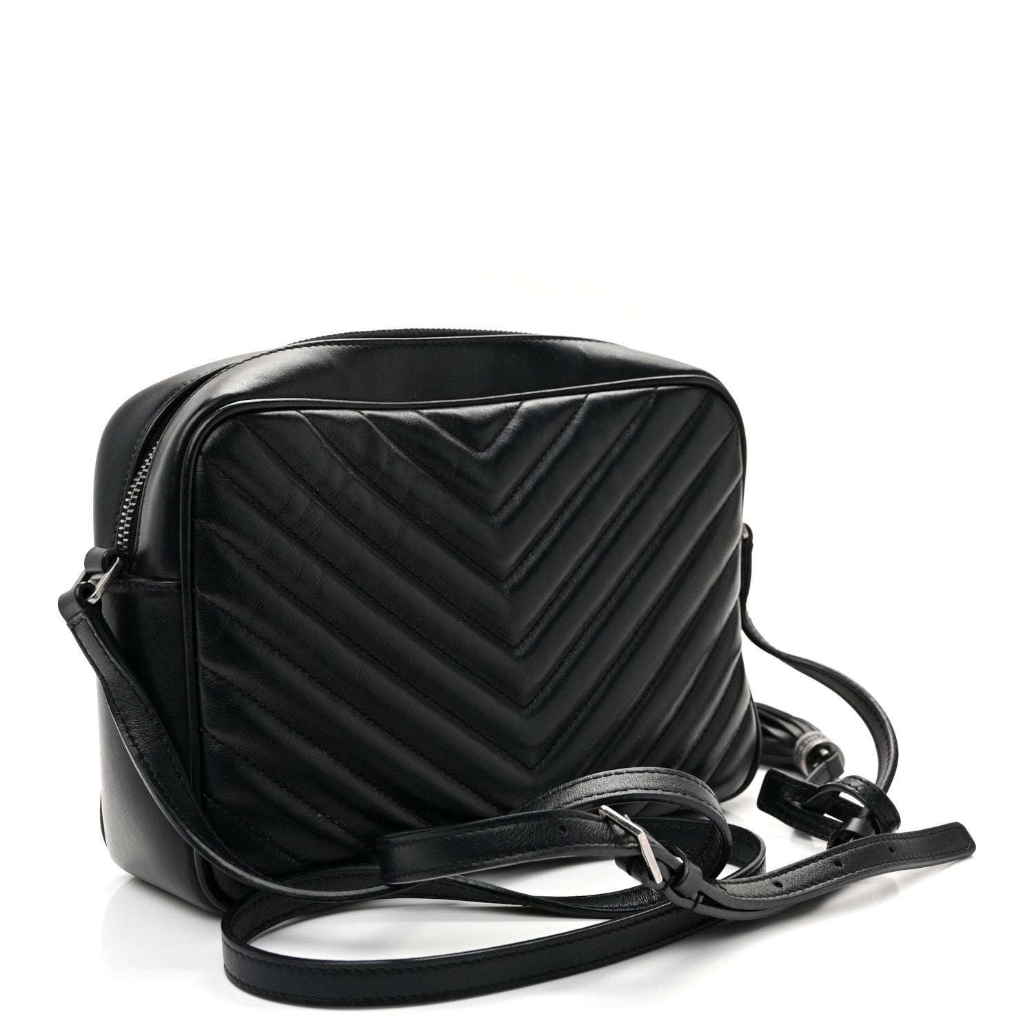 Saint Laurent Calfskin Matelasse Monogram Lou Camera Bag Black 3 of 10