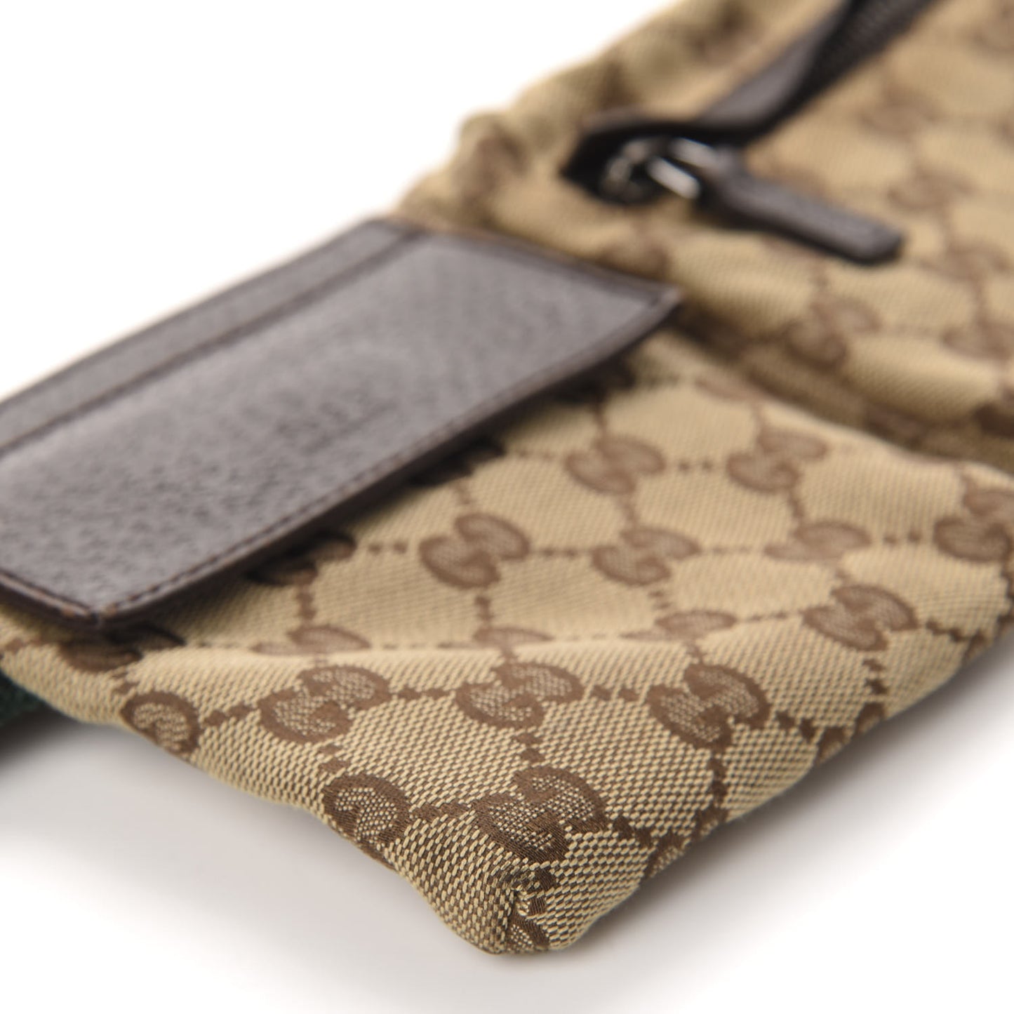 GG Monogram Web Double Pocket Belt Bag Dark Brown