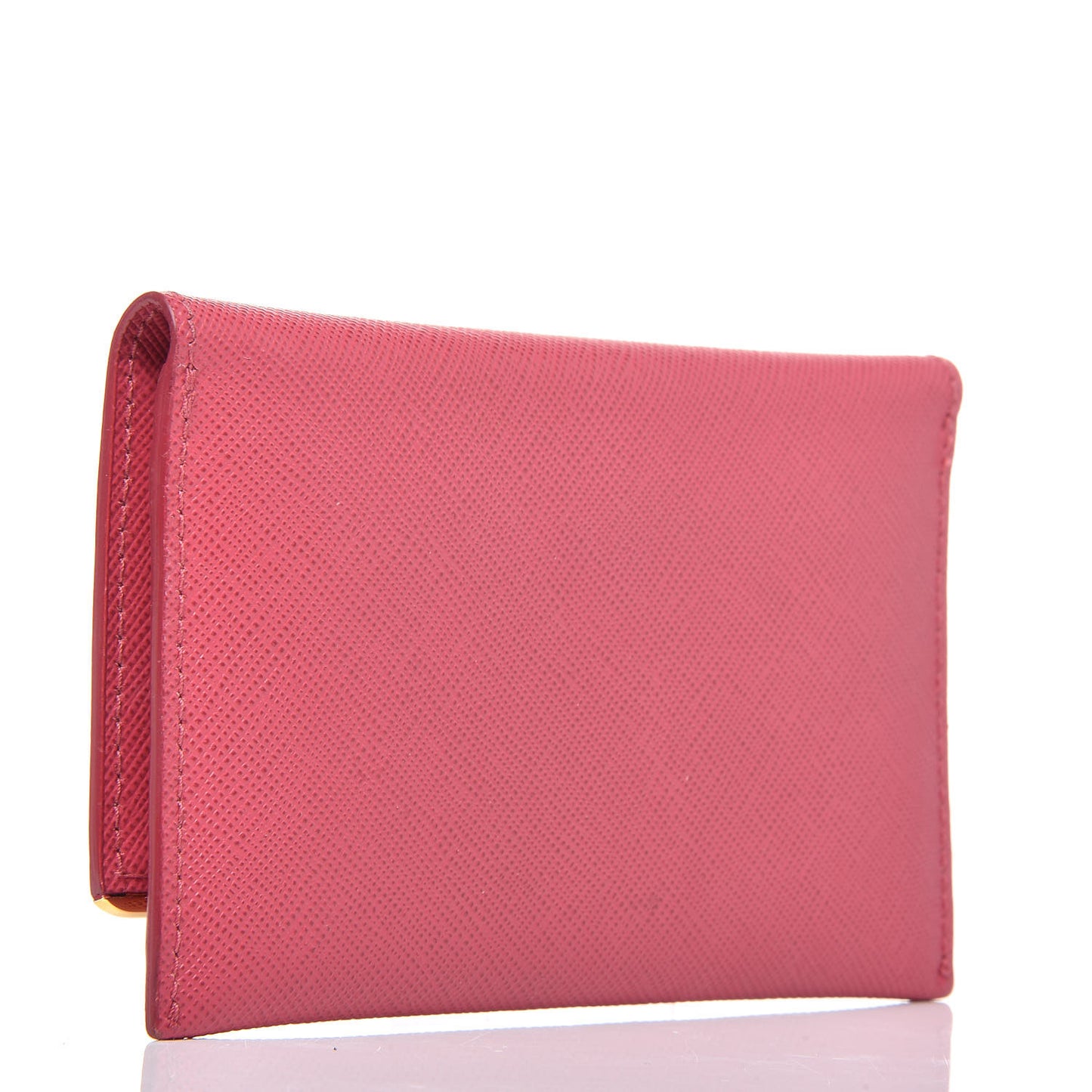Saffiano Metal Bar Flap Wallet Peonia