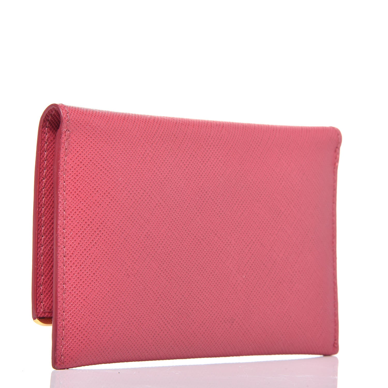 Prada Saffiano Metal Bar Flap Wallet Peonia 3 of 10