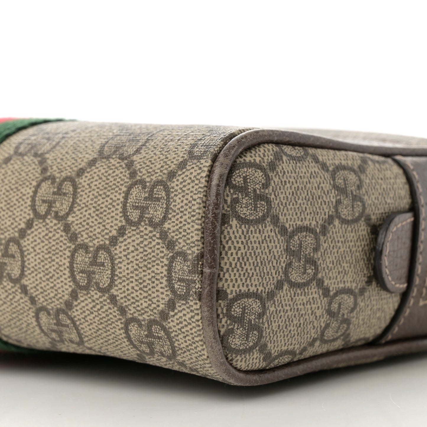 GG Supreme Monogram Web Small Ophidia Belt Bag 85 34 Dark Brown