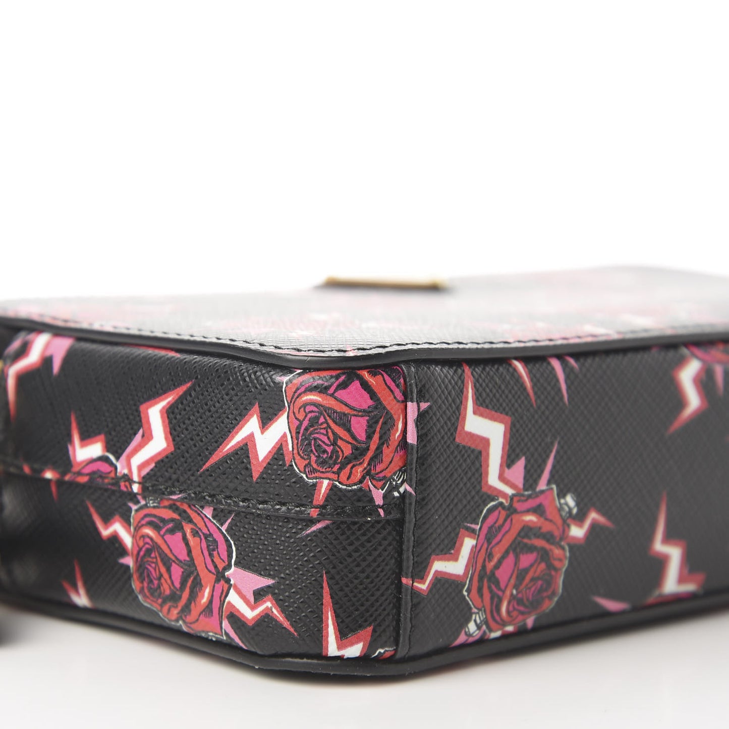 X UNIVERSAL STUDIOS Saffiano Frankenstein Rose Mini Double Zip Chain Crossbody Bag Lacca