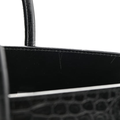 Saint Laurent Calfskin Crocodile Embossed Small Sac de Jour Black 10 of 10