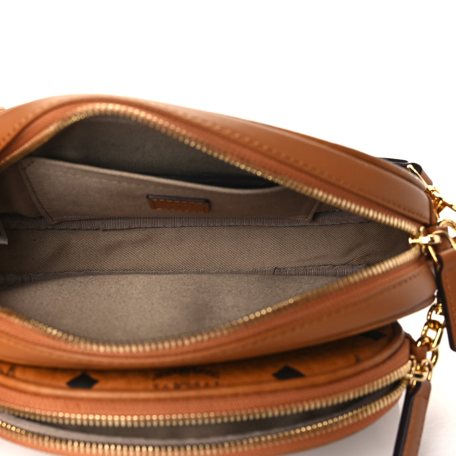 MCM Visetos Small Aren Multifunction Crossbody Pouch Cognac 5 of 9