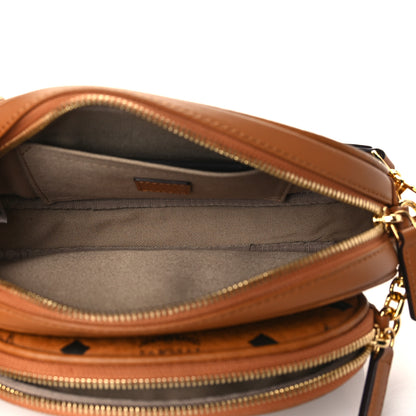 MCM Visetos Small Aren Multifunction Crossbody Pouch Cognac 5 of 9
