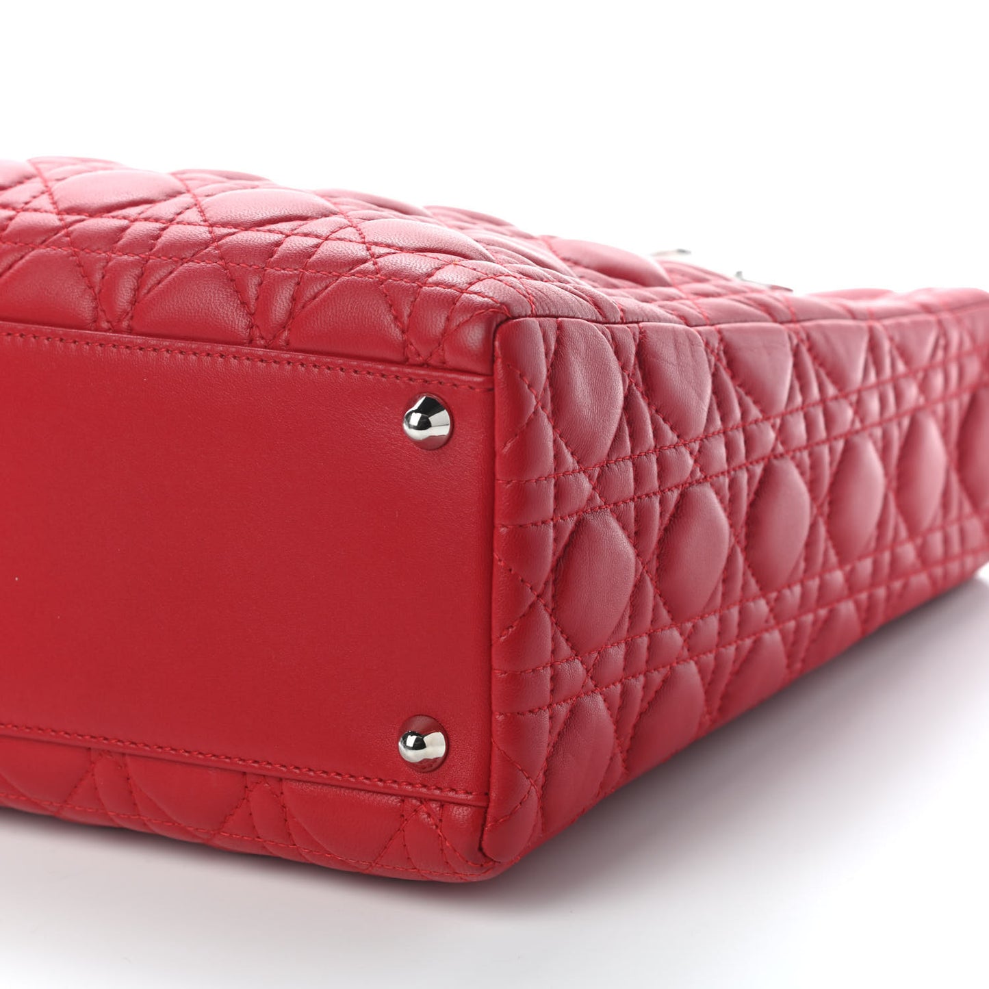 Lambskin Cannage Large Lady Dior Red