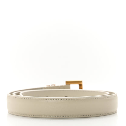 Saint Laurent Smooth Calfskin Monogram Square Buckle Belt 70 28 White 2 of 6