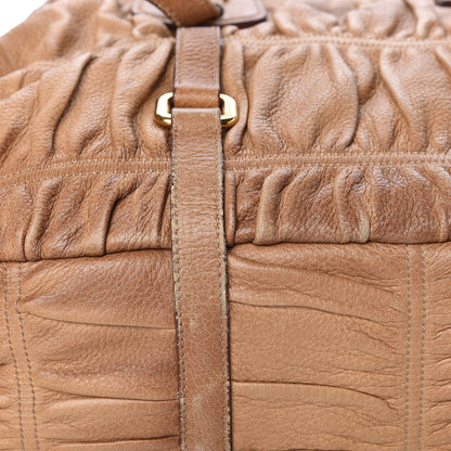 Prada Cervo Deerskin Gaufre Dome Satchel Naturale 16 of 30