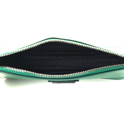 Prada Saffiano Vernice Chain Crossbody Bag Green 5 of 9