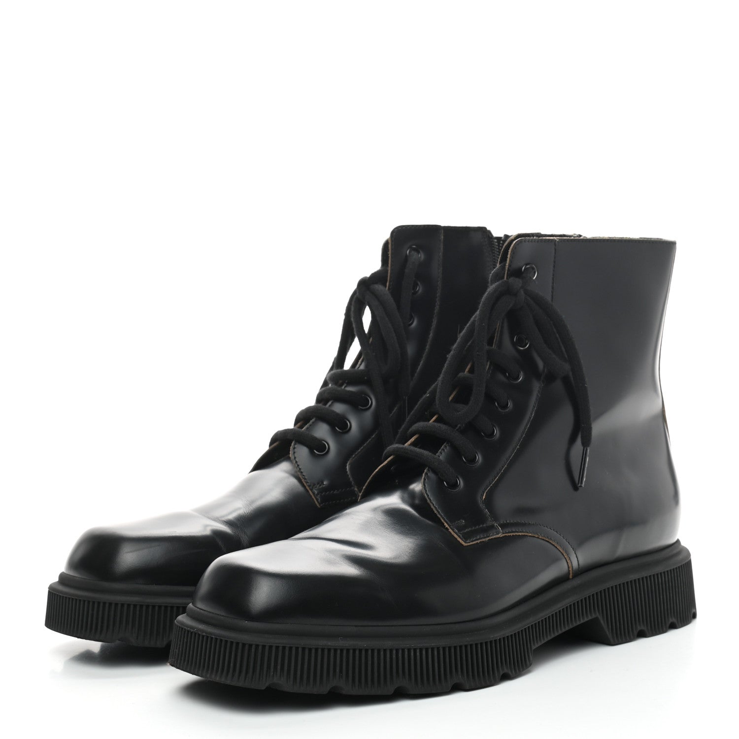 Gucci Calfskin Mens Double G Lace Up Boots 10.5 Black 3 of 9