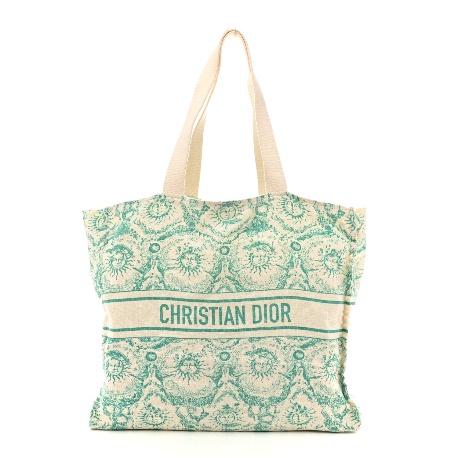 Christian Dior Canvas Dioriviera Toile de Jouy Soleil Tote Aquamarina 1 of 13