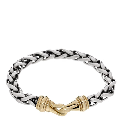 David Yurman Sterling Silver 14K Yellow Gold 8mm Wheat Chain Bracelet 1 of 3