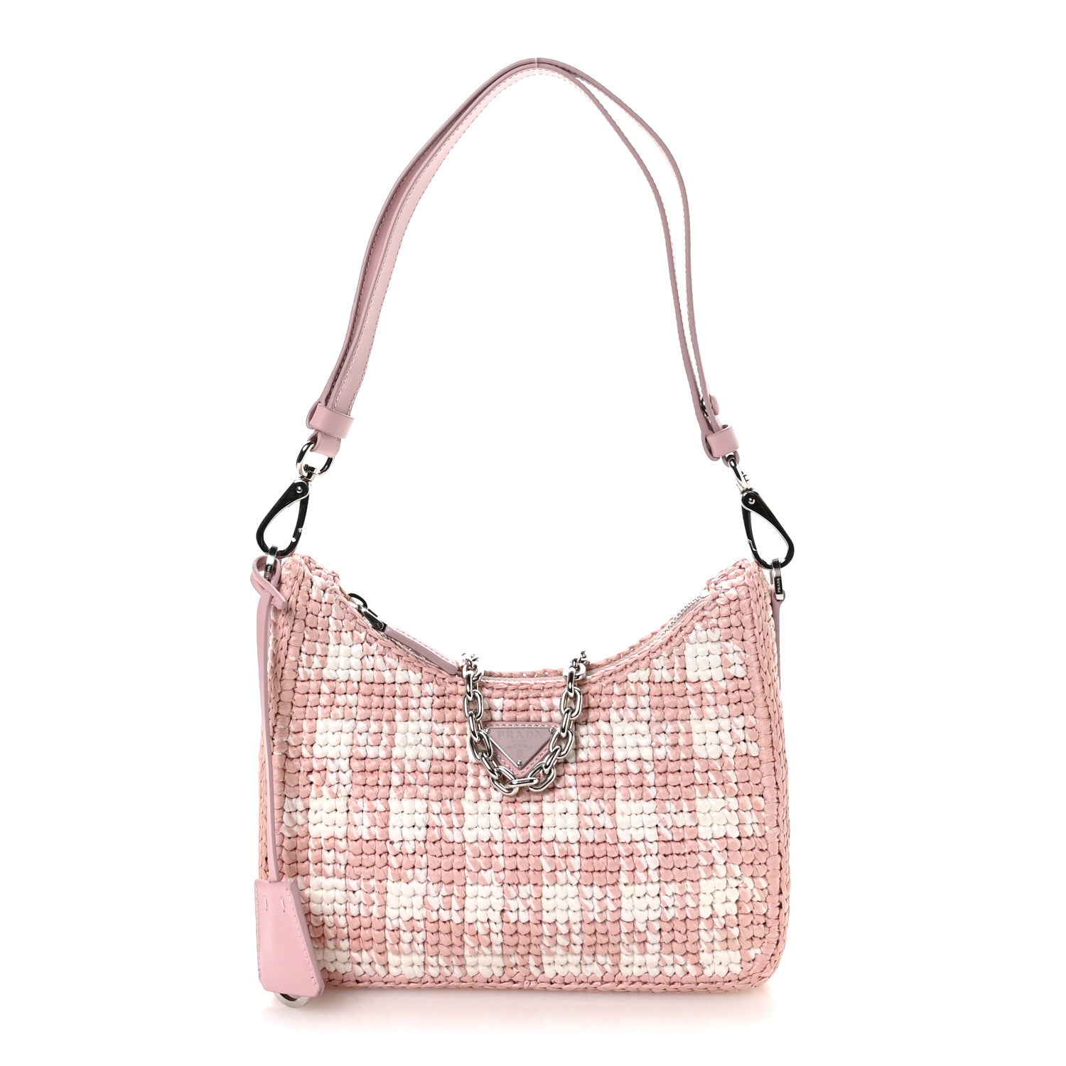 Prada Yarn Raffia Effect Crochet Mini Re-Edition Shoulder Bag
