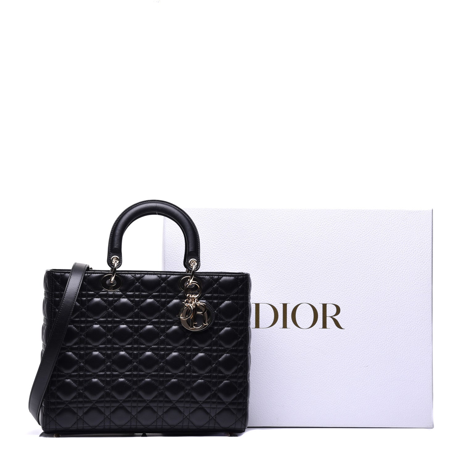 Christian Dior Lambskin Cannage Large Lady Dior Black 10 of 10