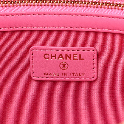 Chanel Lambskin Chevron Quilted Medium Cosmetic Case Pink 6 of 8