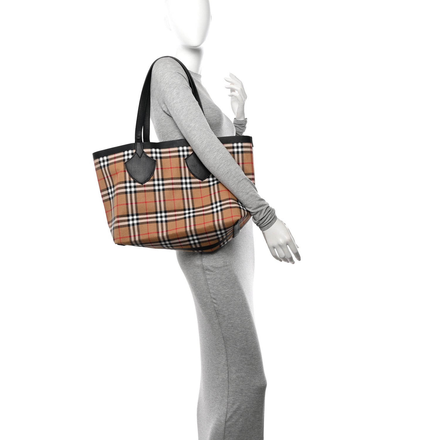 Burberry Vintage Check Medium The Giant Reversible Tote Antique Yellow Bright Red 3 of 20