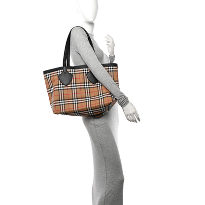 Burberry Vintage Check Medium The Giant Reversible Tote Antique Yellow Bright Red 3 of 20