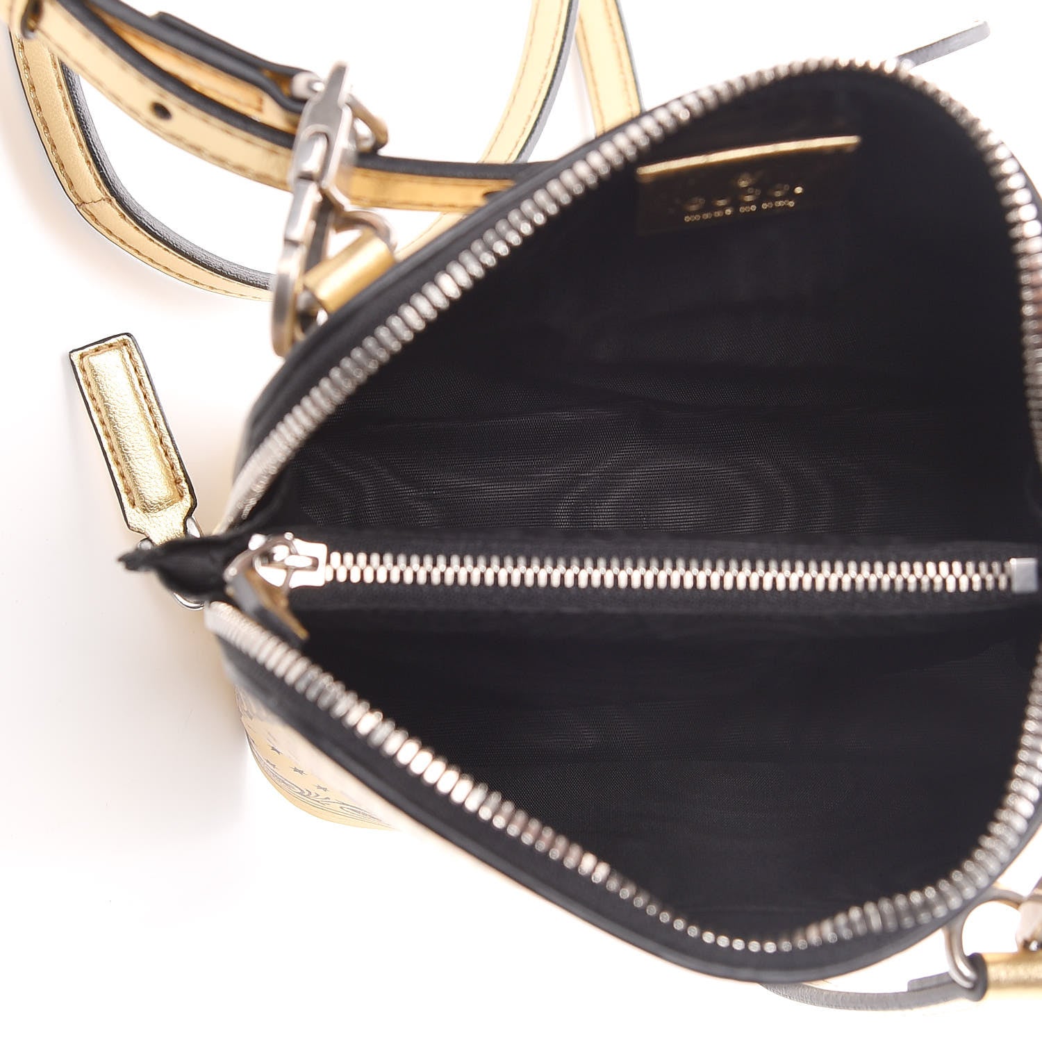 Gucci X SEGA Calfskin GUCCY Stars Mini Dome Shoulder Bag Gold 5 of 11