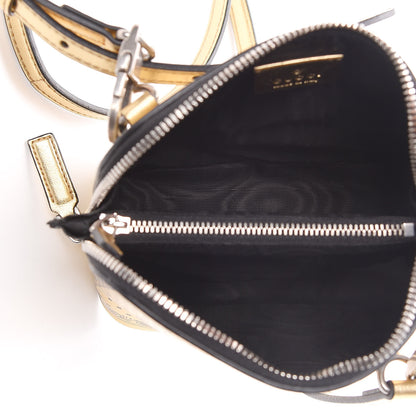 Gucci X SEGA Calfskin GUCCY Stars Mini Dome Shoulder Bag Gold 5 of 11