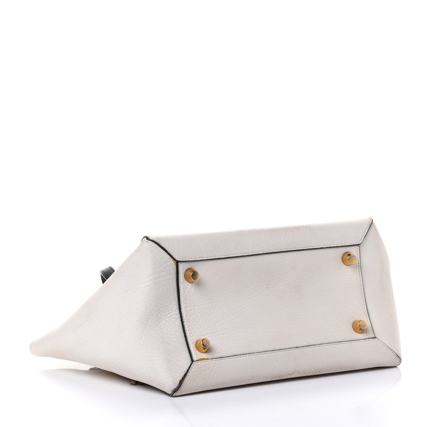 Grained Calfskin Micro Belt Bag White Black