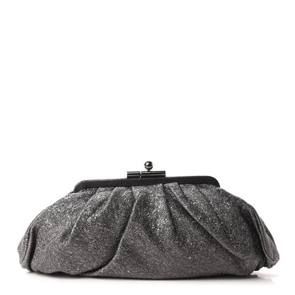 Chanel Metallic Crackled Calfskin Monte Carlo Clutch Dark Silver 1 of 10