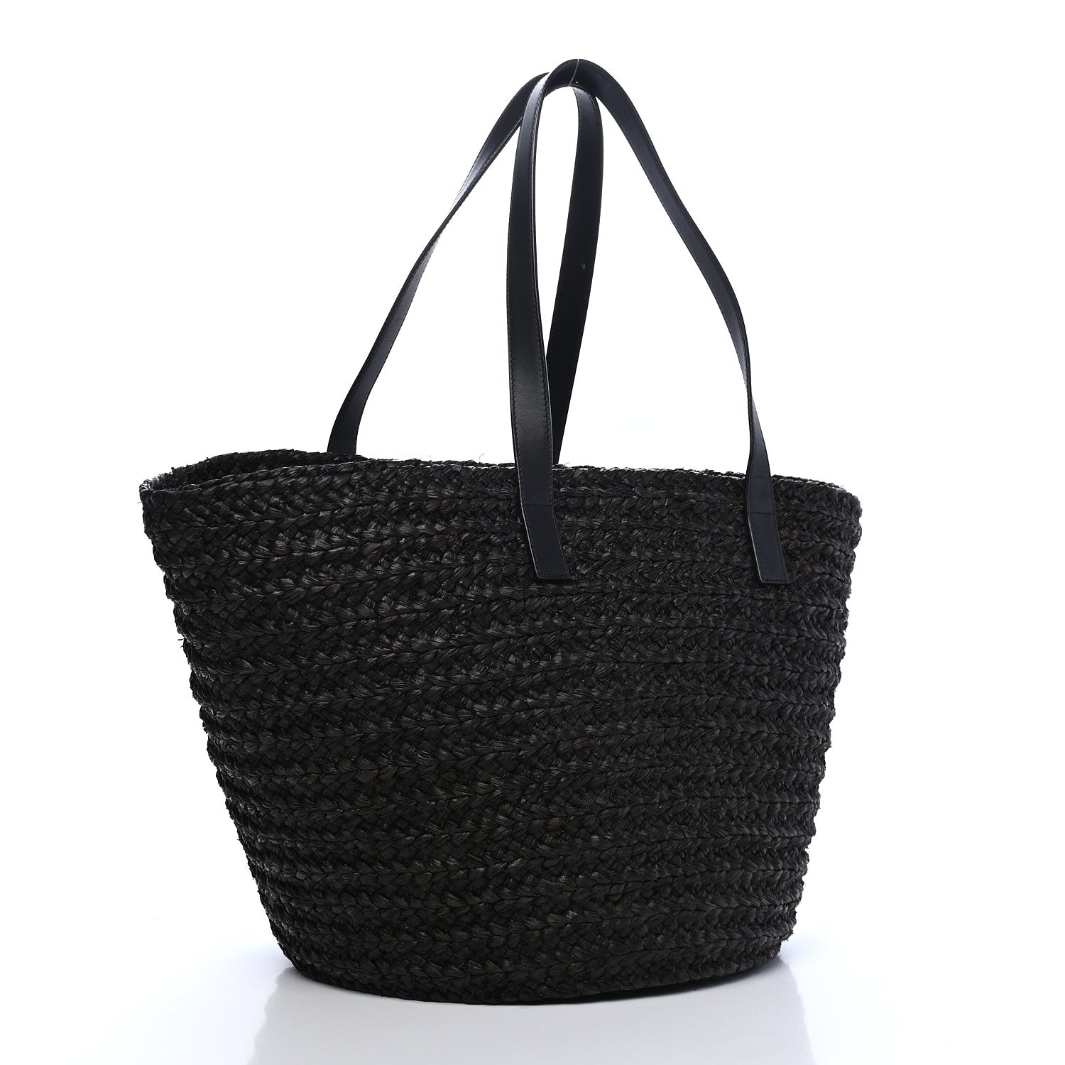 Saint Laurent Raffia Medium Panier Bag Black 3 of 8