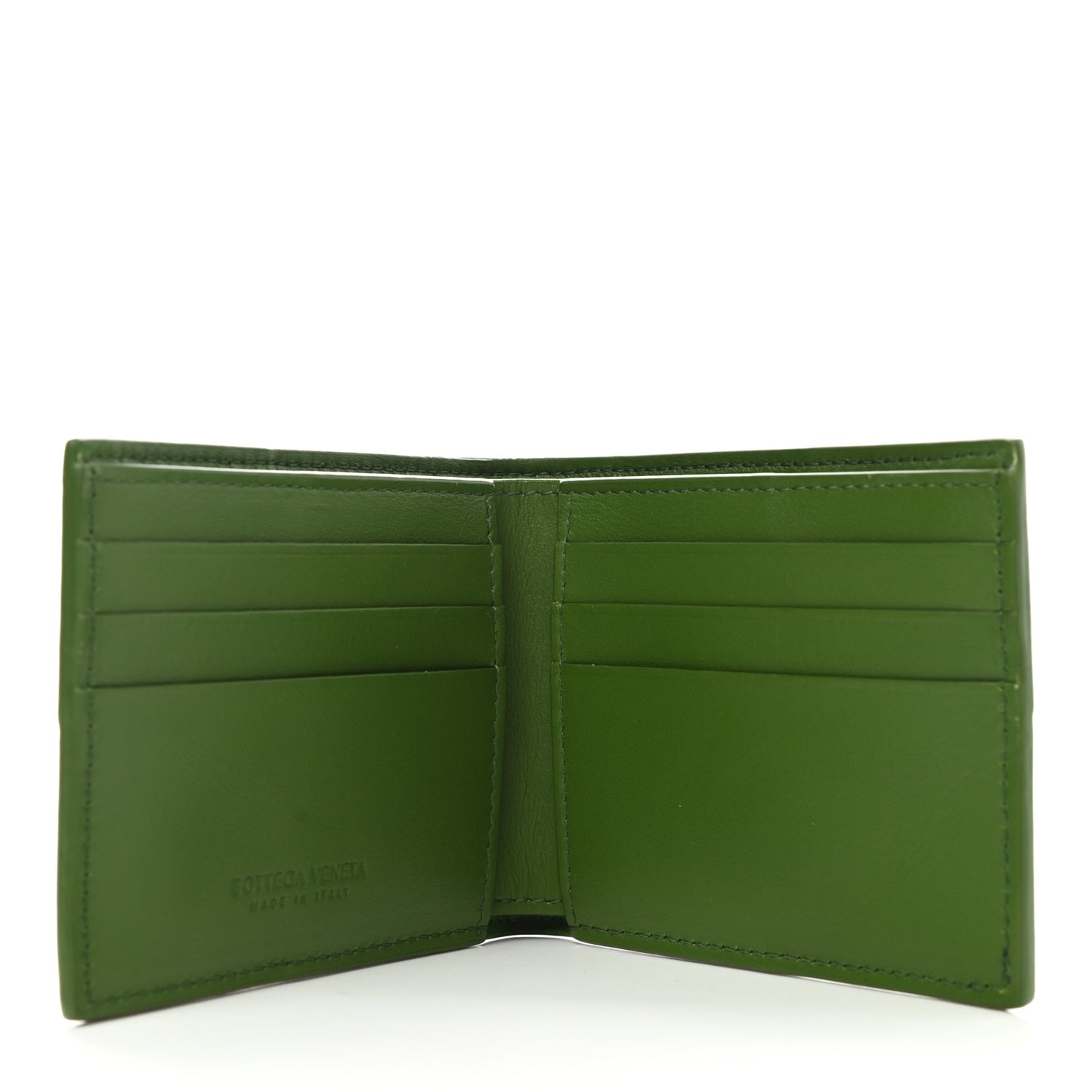 Nappa Maxi Intrecciato Bi-Fold Wallet Avocado