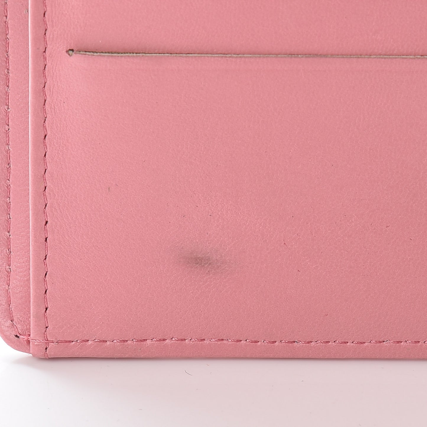 Lambskin Embossed Camellia Large Gusset Flap Wallet Pink