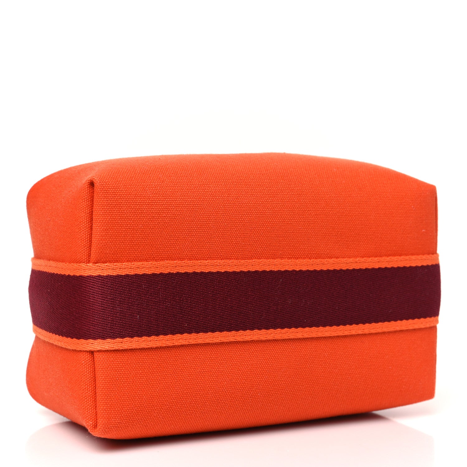 Hermes Canvas Small Bride-A-Brac Pouch Orange Burgundy 4 of 8