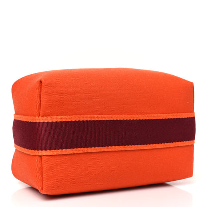 Hermes Canvas Small Bride-A-Brac Pouch Orange Burgundy 4 of 8