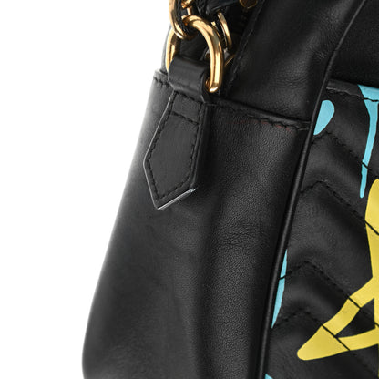 Gucci Calfskin Matelasse GucciGhost Medium GG Marmont Chain Shoulder Bag Black New Acquamarine 9 of 12