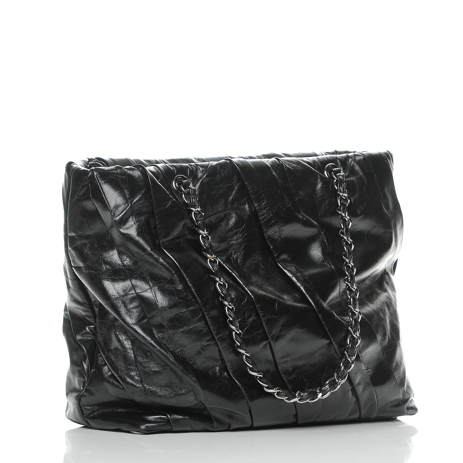 Chanel Glazed Calfskin Large Twisted Tote Black 3 of 10