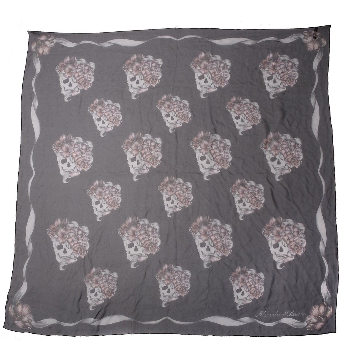Silk Romantic Skull Scarf