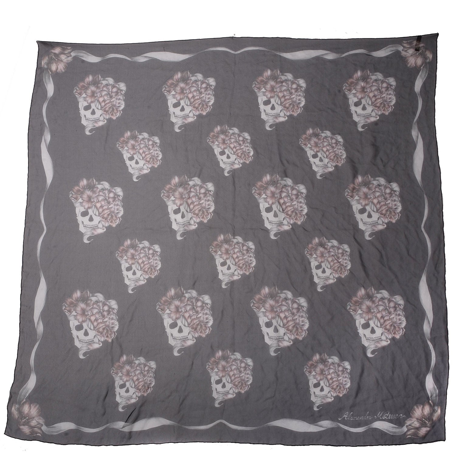 Alexander McQueen Silk Romantic Skull Scarf 3 of 7