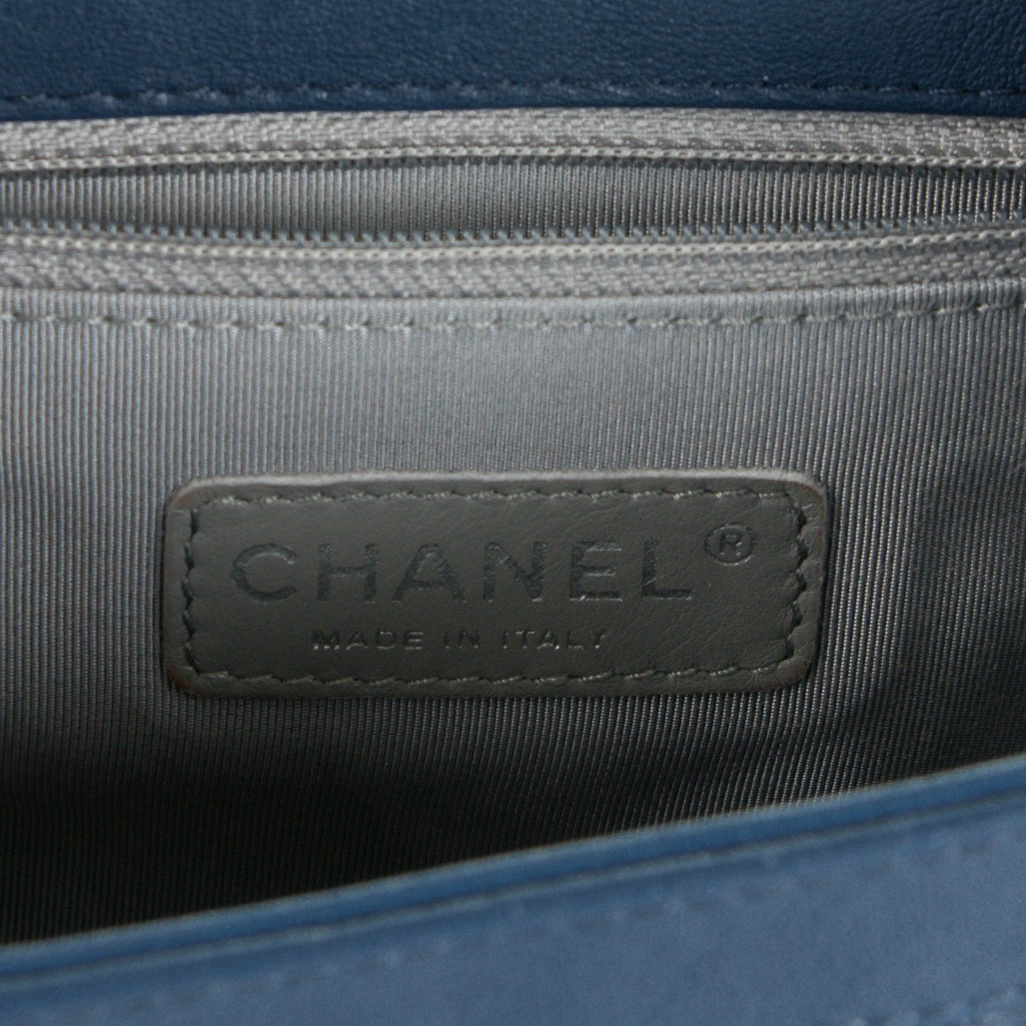 Washed Lambskin Quilted Mini Chain Around Flap Navy Blue
