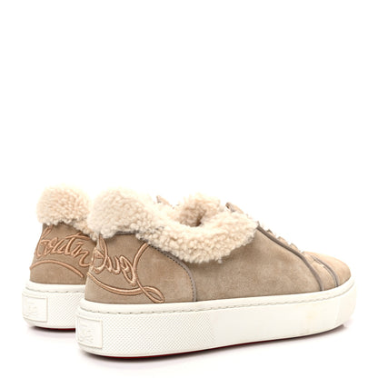 Christian Louboutin Suede Shearling Fun Vierissima Flat Sneakers 38 Atlas 5 of 9