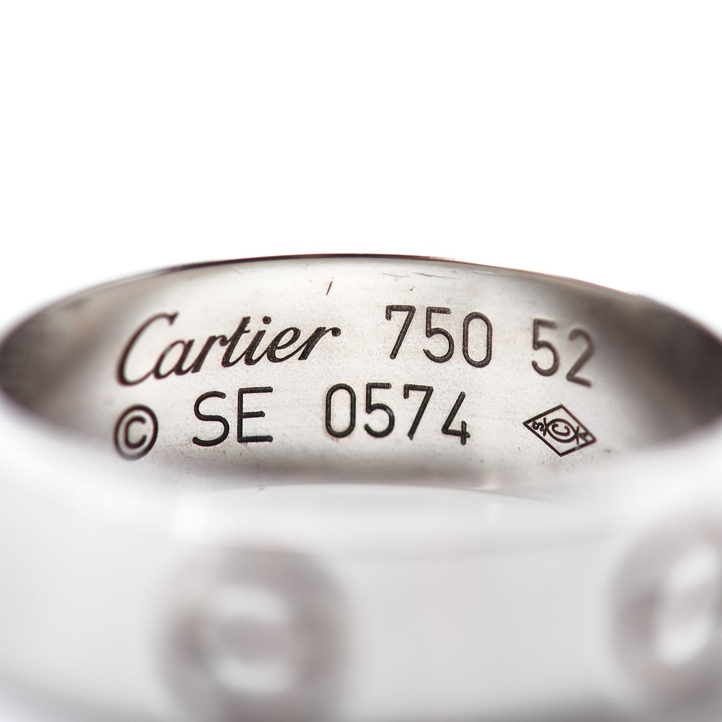 18K White Gold 5.5mm LOVE Ring 52 6