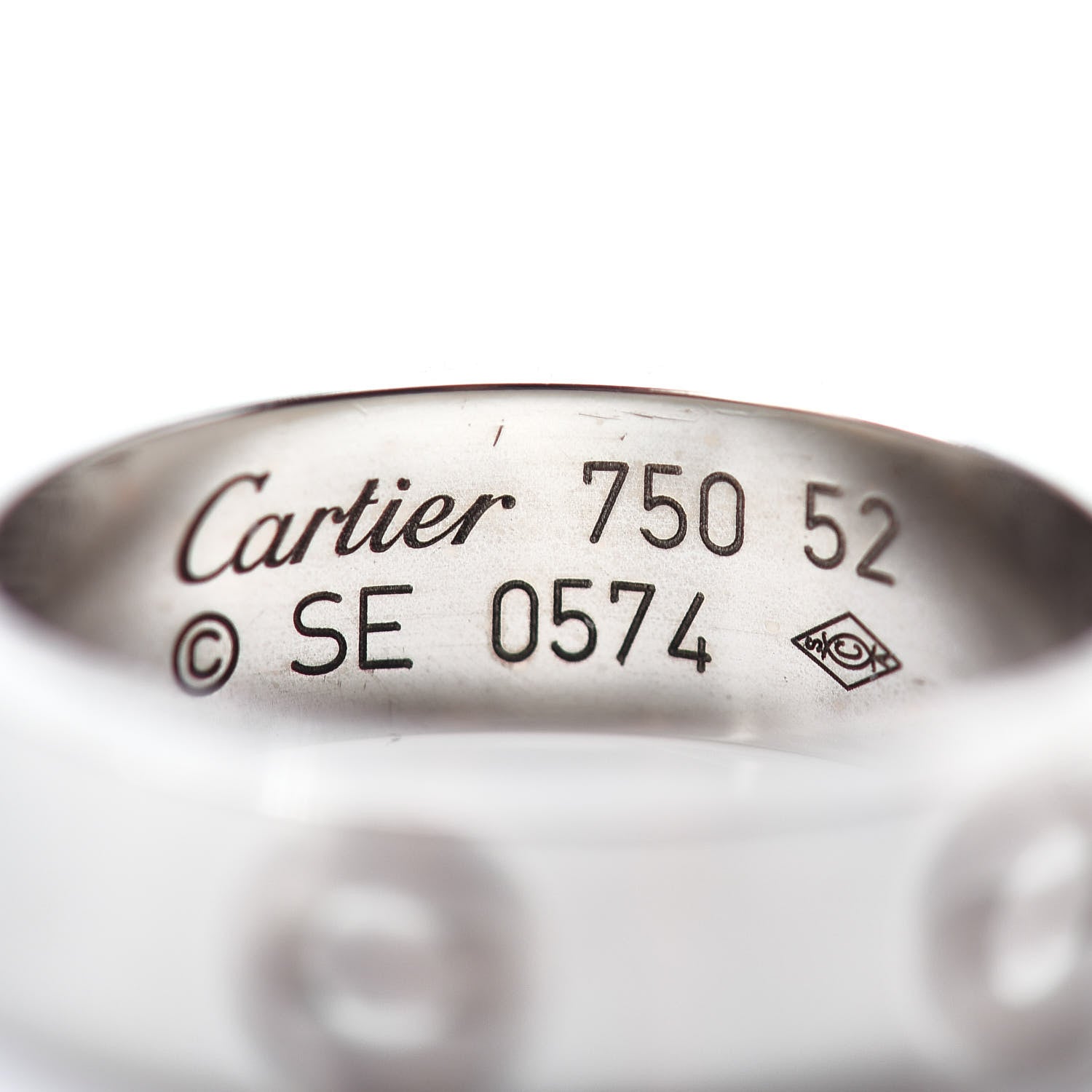 Cartier 18K White Gold 5.5mm LOVE Ring 52 6 4 of 5