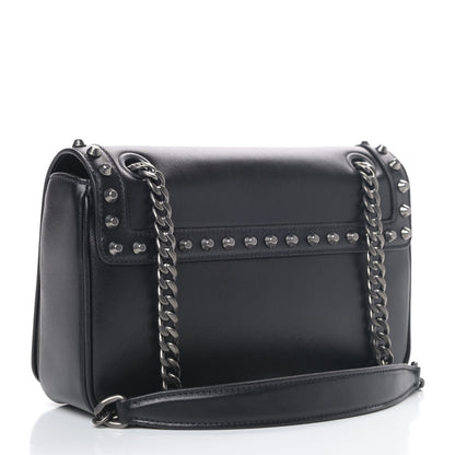 Prada Glace Calfskin Studded Crossbody Black 2 of 4