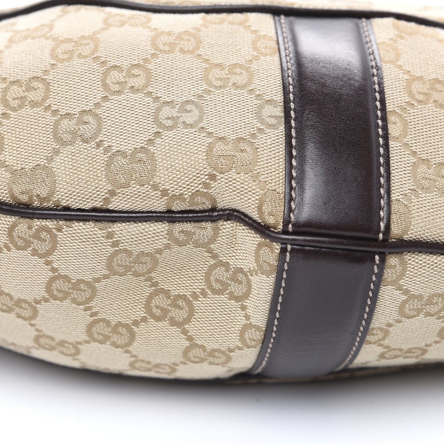 Monogram Horsebit Web Hobo Brown