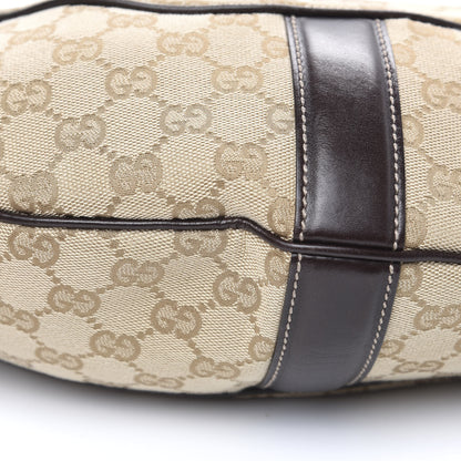 Gucci Monogram Horsebit Web Hobo Brown 9 of 11