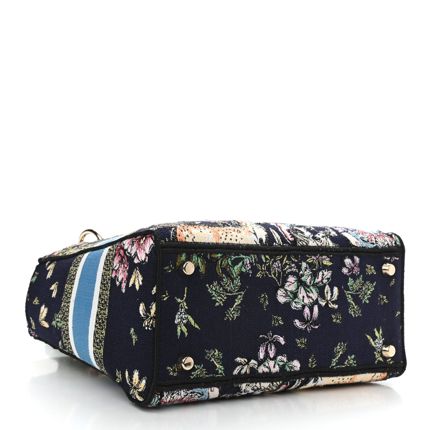Christian Dior Canvas D-Constellation Embroidered Medium Lady D-Lite Bleu Multicolor 4 of 9